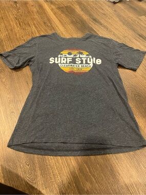 Oura Men's Short-Sleeve Surf Graphic Tee - Gray with Sunset Print